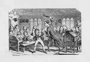 Birching: Punishment by birching in a school