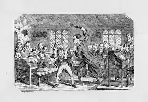Birching: Punishment by birching in a school