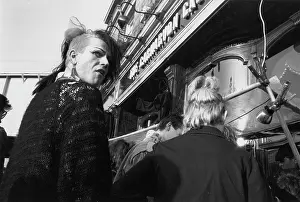 Distinctive: Punks outside a cafe