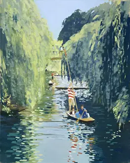 Punting: Punting on the Backs, Cambridge