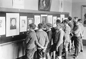 Permanent: Pupils at an art exhibition, 1932