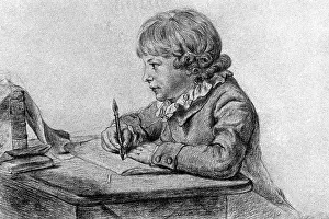 Pens: Pupils doing their homework, 1850