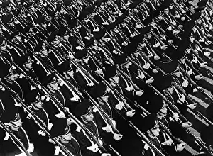 Fascista: Pupils of the Fascist Academy in Rome in step, 1937