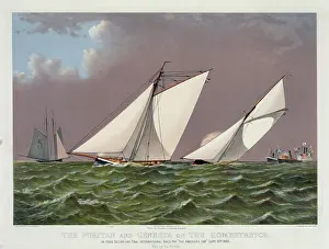 Puritan: The Puritan and Genesta on the homestretch: in their second