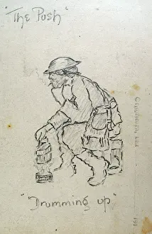 386202: The Push Drumming Up - German Field Postcard