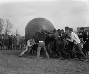 Pushball: Pushball game at Maryland State College, 1923. Pushball