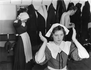 Pegs: Putting on costumes for The Crucible