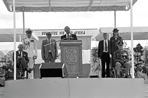 Voortrekker: PW Botha (former President) addresses the crowd at