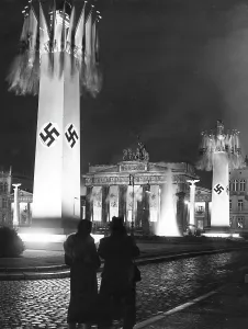 Pylons: Pylons in front of Brandenburg Gate, Berlin, 1939