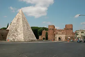 Geometry: Pyramid of Cestius. Rome. Italiy