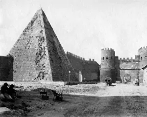 Cestius: Pyramid tomb of Cestius, Rome, Italy
