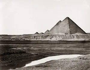 Pyramids: Pyramids at Giza, Egypt, circa 1880s
