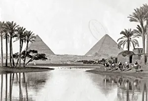 Pyramids: Pyramids at Giza, Egypt, circa 1880s