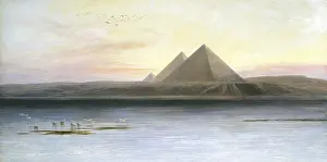 Pyramids: The Pyramids at Gizeh. Edward Lear (1812-1888)