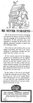 Pyrene: Pyrene Fire Fighting Equipment 1942 Advert
