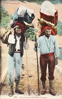 Pyrenean: Pyrenean Mountain Men carrying ice