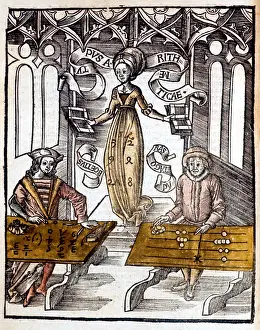 Hovers: Pythagoras (6th century BC), right, using counting