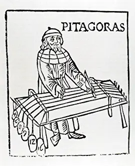 Theo: Pythagoras of Samos (570 BC-495 BC). Engraving