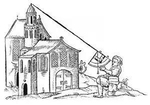 Mathematical: Quadrant being used to obtain the altitude of