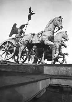 Quadriga: Quadriga on top of Brandenburg Gate in Berlin, 1935
