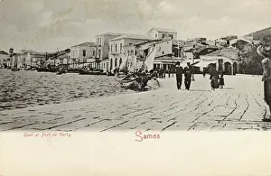 Samos: Quayside of the the Port of Vathy, Samos, Greece