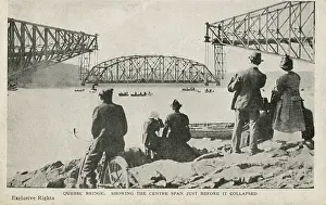 Cantilever: Quebec Bridge, Canada - Centre section prior to collapse