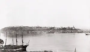 Levis: Quebec, city from Levis, ship in the foreground, Canada