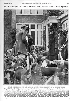 Dighton: Queen Alexandra inspecting hounds at a show