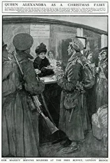 Limerick: Queen Alexandra serving at London Bridge buffet, WW1