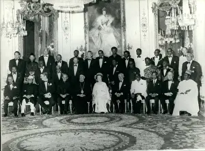 Entertained: Queen Elizabeth II with Commonwealth leaders