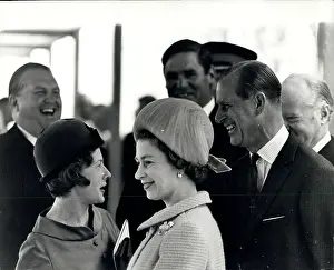 Queen Elizabeth II at opening of Severn Bridge