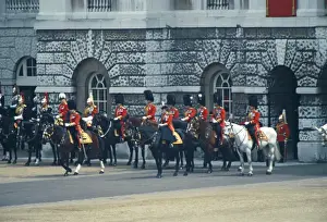 Bearskins: Queen Elizabeth II at the Trooping of the Colour, London