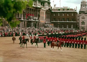 Trooping: Queen Elizabeth II at the Trooping the Colour, London