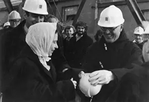 Duffle: Queen Elizabeth II visiting Geevor Tin Mine, Cornwall