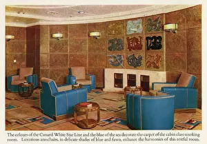 Elizabeths: Queen Elizabeth's cabin class smoking room