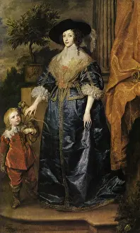 Dyck: Queen Henrietta Maria with Her Dwarf, by Van Dyck