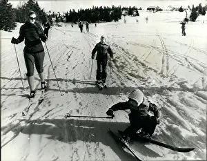 Margrethe: Queen Margrethe of Denmark and sons skiing