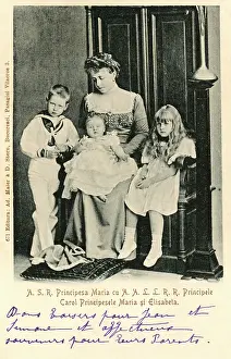 Queen Maria of Romania and her children