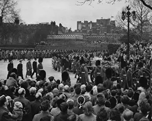 Enroute: Queen Mary's lying-in-state, four Royal Dukes in procession
