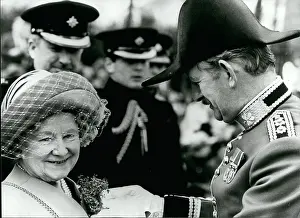Shamrock: Queen Mother at Chelsea Barracks
