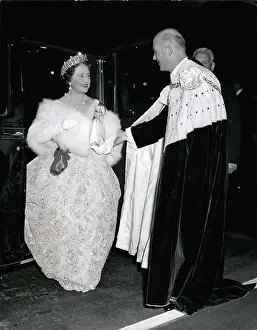 Truscott: Queen Mother at Guildhall reception, London