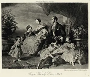Royalt: Queen Victoria with Albert and five children