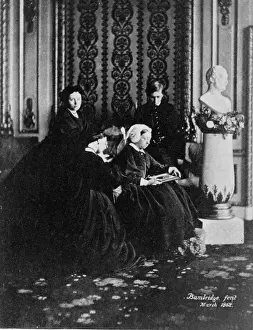 Widowhood: Queen Victoria and children in mourning at Windsor