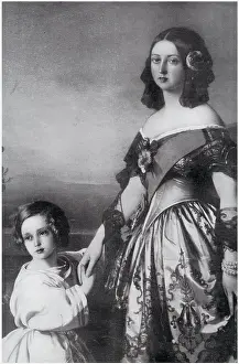 1843: Queen Victoria with her eldest son Prince Albert Edward