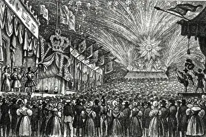 1838: Queen Victoria's Coronation Fair, with fireworks, Hyde Park