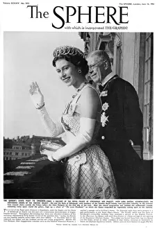 The Queen waves on a state visit to Sweden