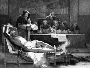 1200s: The question man being questioned by the inquisition