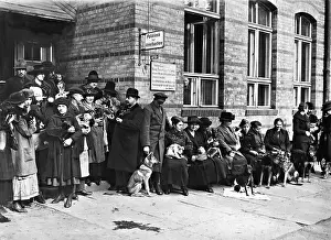 Consultation: Queue in front of an animal hospital, 1920