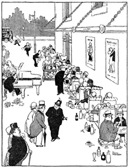 Trays: Queue de Luxe, illustration by William Heath Robinson