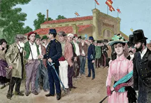 Habsburg: Queues poor to eat free. Madrid. Shop Asylum opened by Queen